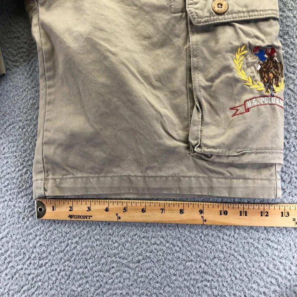 Vintage US Polo Assn Sorts Mens 32 Khaki Cargo Baggy Embroidered Logo Y2k Skater